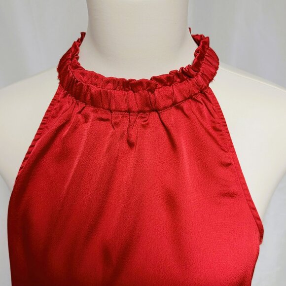 Umgee Red Halter Neck Sleeveless Blouse Size M NEW with Tags - Picture 5 of 6